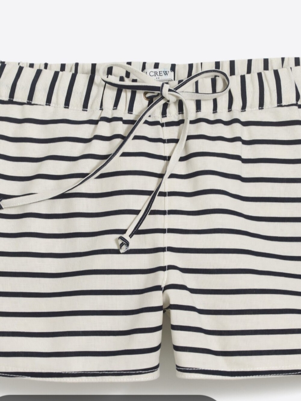 Womens Casual Black & White Striped Drawstring Shorts